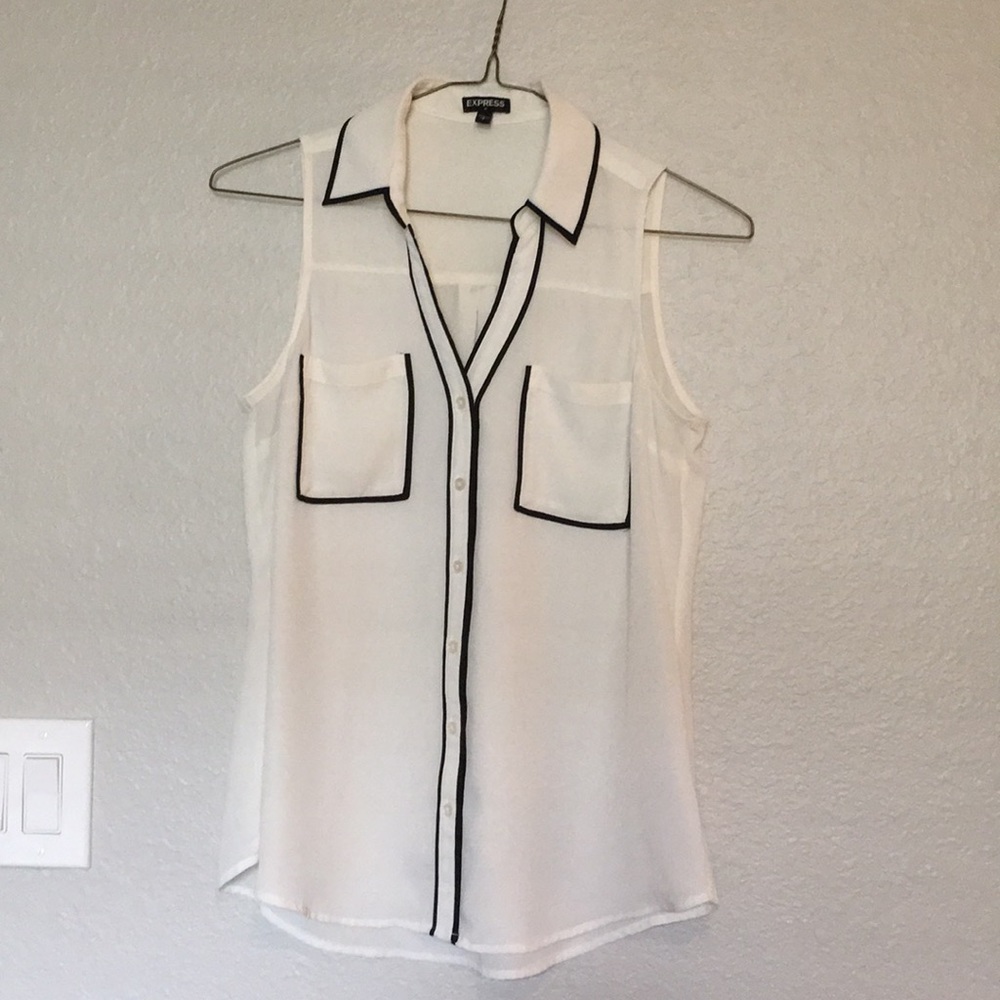 Black and White Blouse